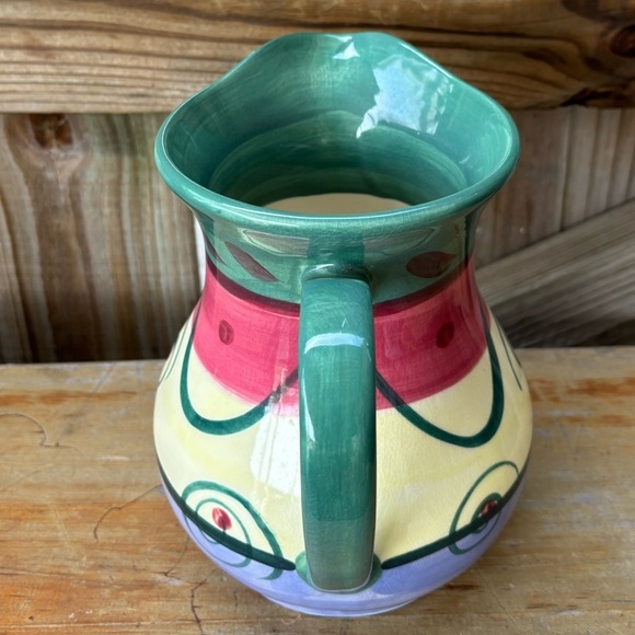 Vintage Gail Pittman Street Party Retired Pattern Pitcher Signed 88 Hard to Find - Picture 5 of 9